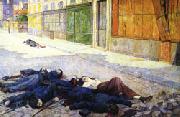 Maximilien Luce A Paris Street in May 1871(The Commune) china oil painting artist